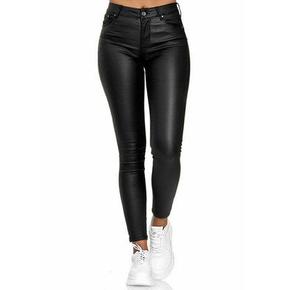 Kvinnors Slim Fit Jeggings PU-4
