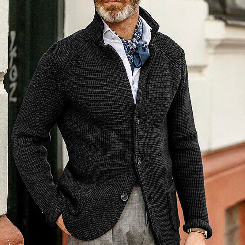 Herren-Cardigan-Jacke, weiche Acrylmischung, für Komfort und Stil-2