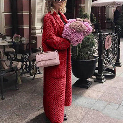 Dam Lång Kappa Pullover Vattentålig-3