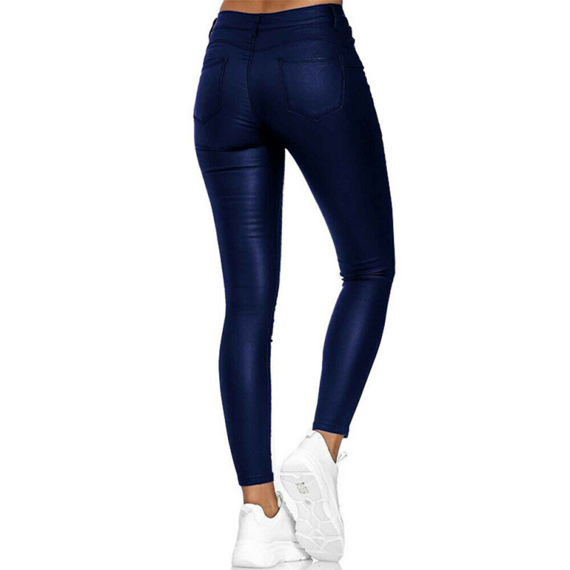 Kvinnors Slim Fit Jeggings PU-6