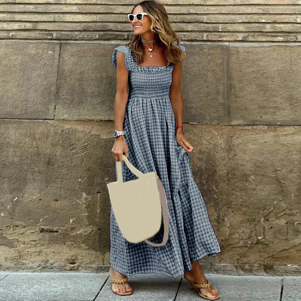 Variant image for Dam Sommarklänning Retro Polyester Tidlös Elegans-11