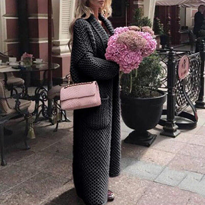 Dam Lång Kappa Pullover Vattentålig-6