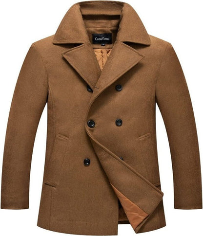 Damjacka Ullblandning Trendig Design För Dam-2