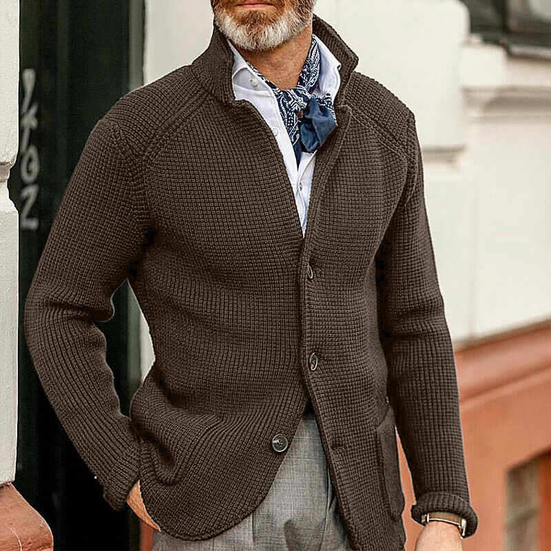 Herren-Cardigan-Jacke, weiche Acrylmischung, für Komfort und Stil-1