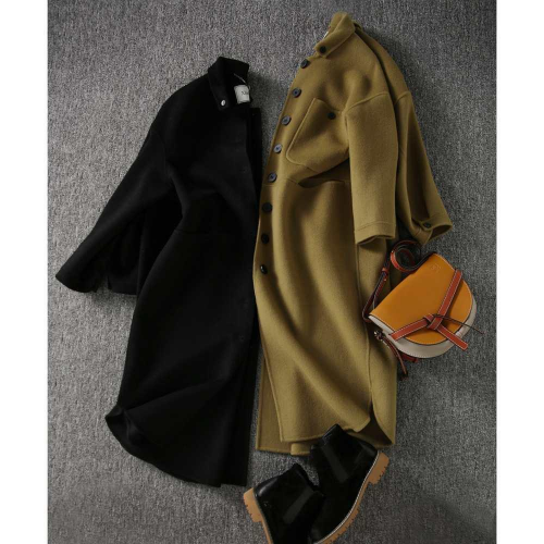 Lång Trenchcoat Dam Minimalistisk Polyester Elegant Design-3
