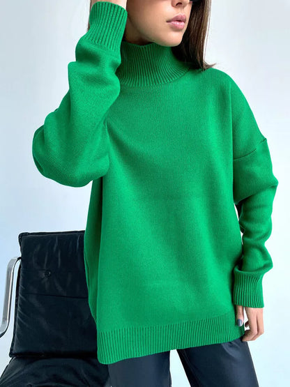 Variant image for Dam Turtleneck Tröja Oversized Mjuk Akrylblandning-17