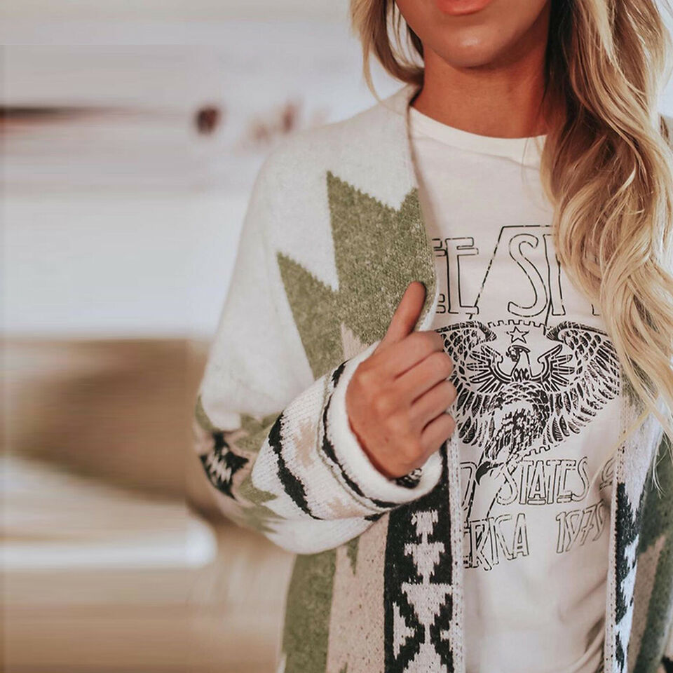 Dam Lång Kofta Trendig Ullmix-3