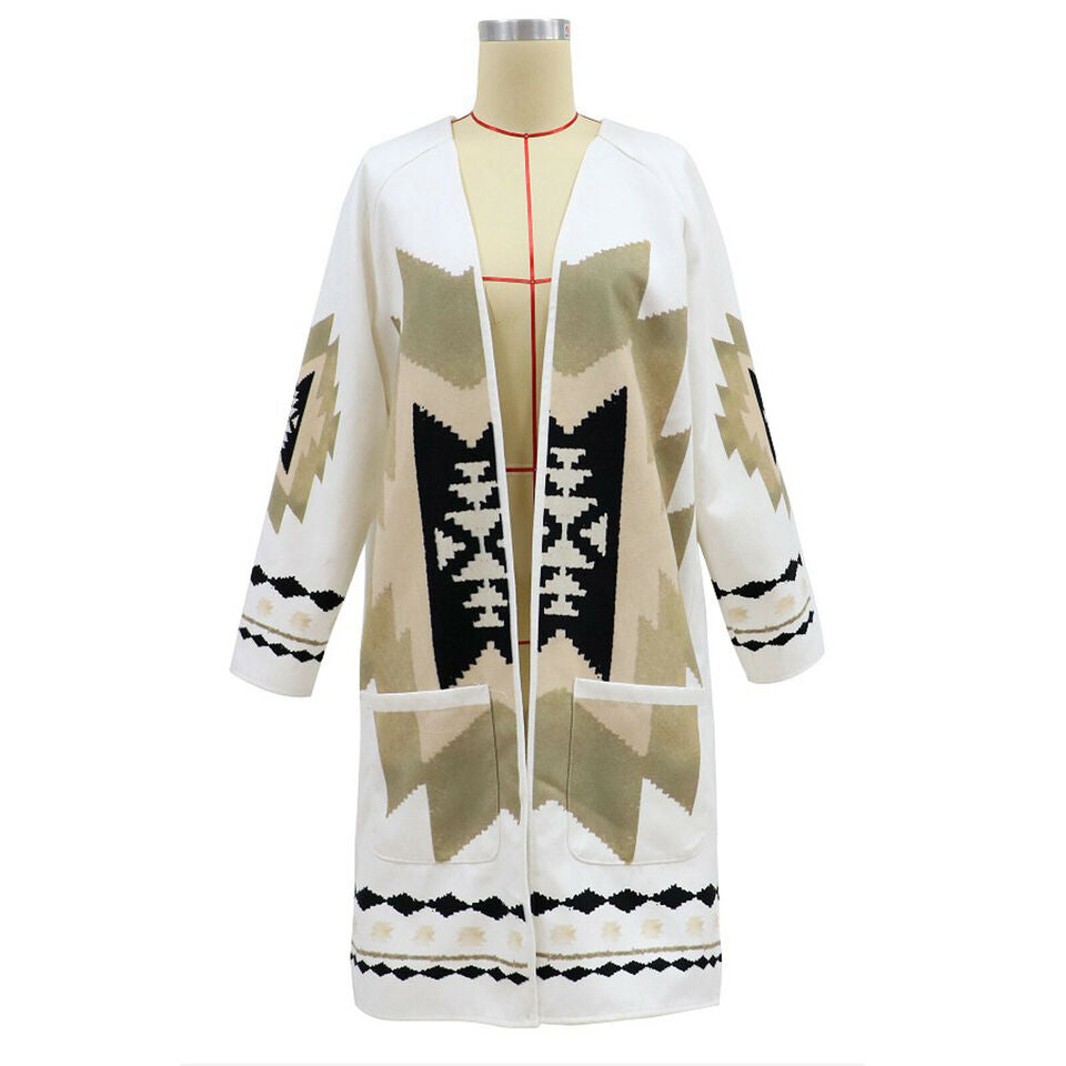 Dam Lång Kofta Trendig Ullmix-6