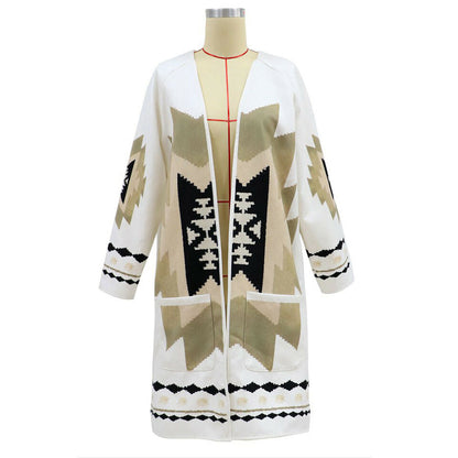 Dam Lång Kofta Trendig Ullmix-6