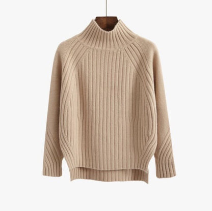 Stickad Dam Tröja Slim Fit Lyxigt Material-3