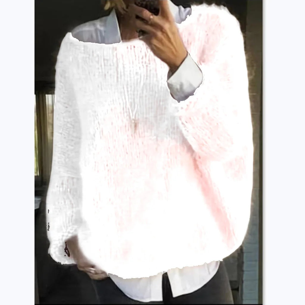 Dam Off-Shoulder Tröja Mjuk Blandning Trendig Design 14