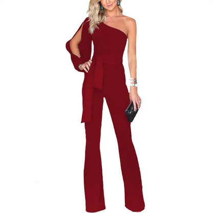 Dam Overall Asymmetrisk En-Axel Polyester Spandex 12