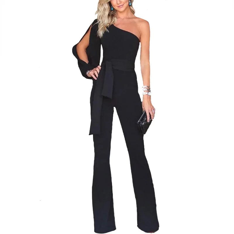 Dam Overall Asymmetrisk En-Axel Polyester Spandex 8