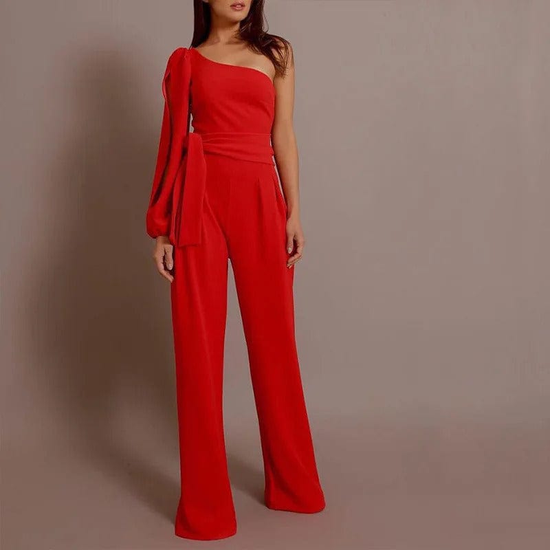 Dam Overall Asymmetrisk En-Axel Polyester Spandex 3
