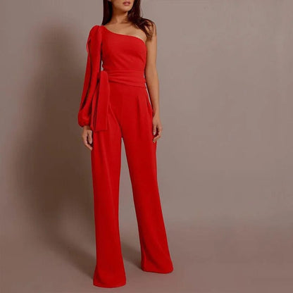 Dam Overall Asymmetrisk En-Axel Polyester Spandex 3