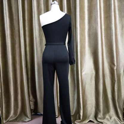 Dam Overall Asymmetrisk En-Axel Polyester Spandex 5