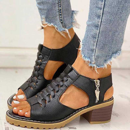 Sandaler Dam i Veganmaterial med 5 cm Klackhöjd – Komfortabel Design och Icke-Slipande Sula 6