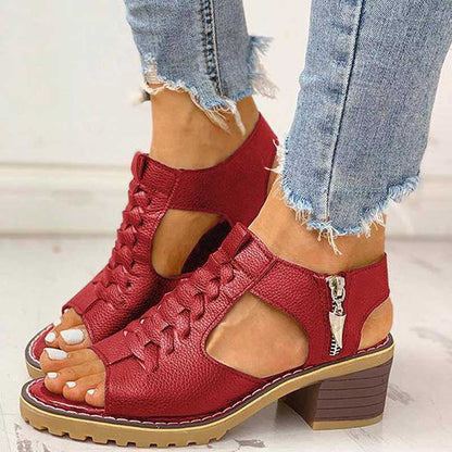 Sandaler Dam i Veganmaterial med 5 cm Klackhöjd – Komfortabel Design och Icke-Slipande Sula 4