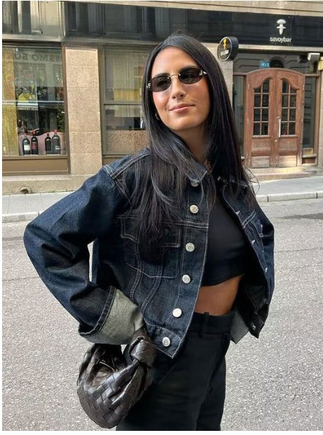 Dam Denim-set Trendig Design Hållbart Material-2