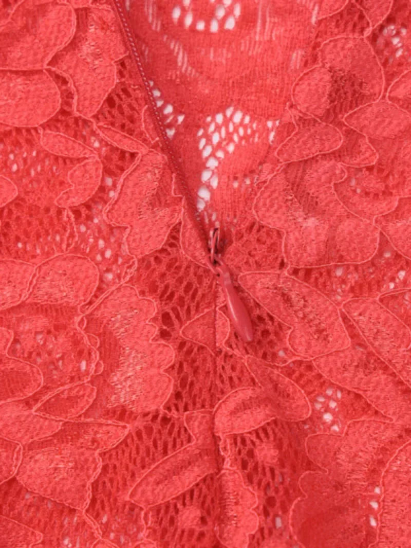 Kvinnors Aftonklänning Transparent Spets Nylon Spandex-5