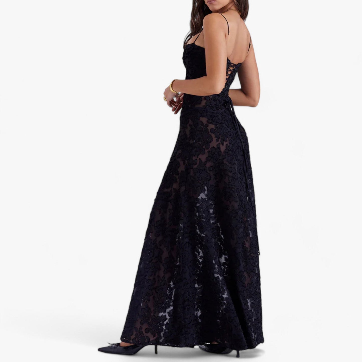 Eleganta Damklänningar i Korsettstil med Figurnära Snitt och Blommönster – Perfekt för Sommarfester 3