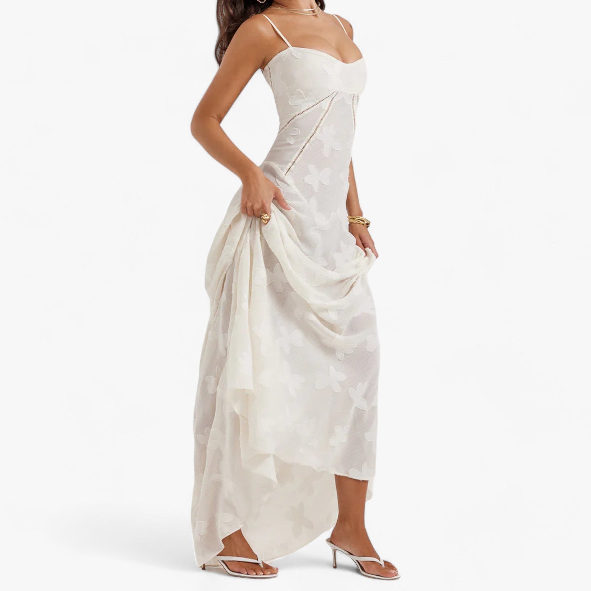 Eleganta Damklänningar i Korsettstil med Figurnära Snitt och Blommönster – Perfekt för Sommarfester 4