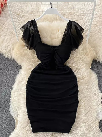 Variant image for Damklänning Aftonklänning Kort Ärmd Monokrom Polyester-10