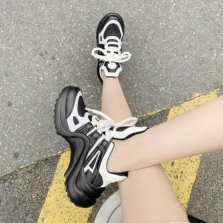 Dam Sneakers Sportiga PU-Läder för Komfort och Stil-6