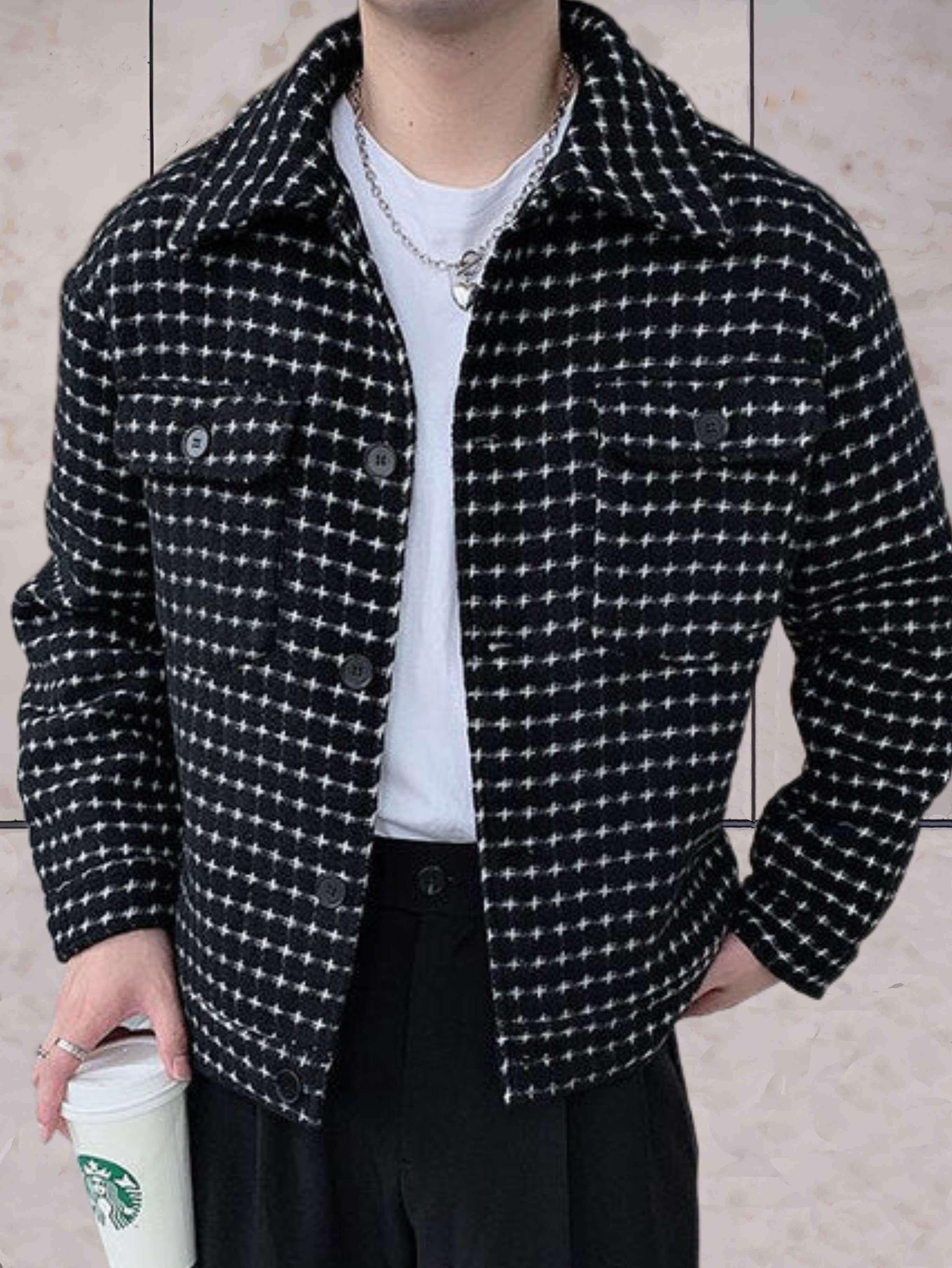Damjacka Modern Passform med Polka-Dot Detaljer 100% Polyester-2