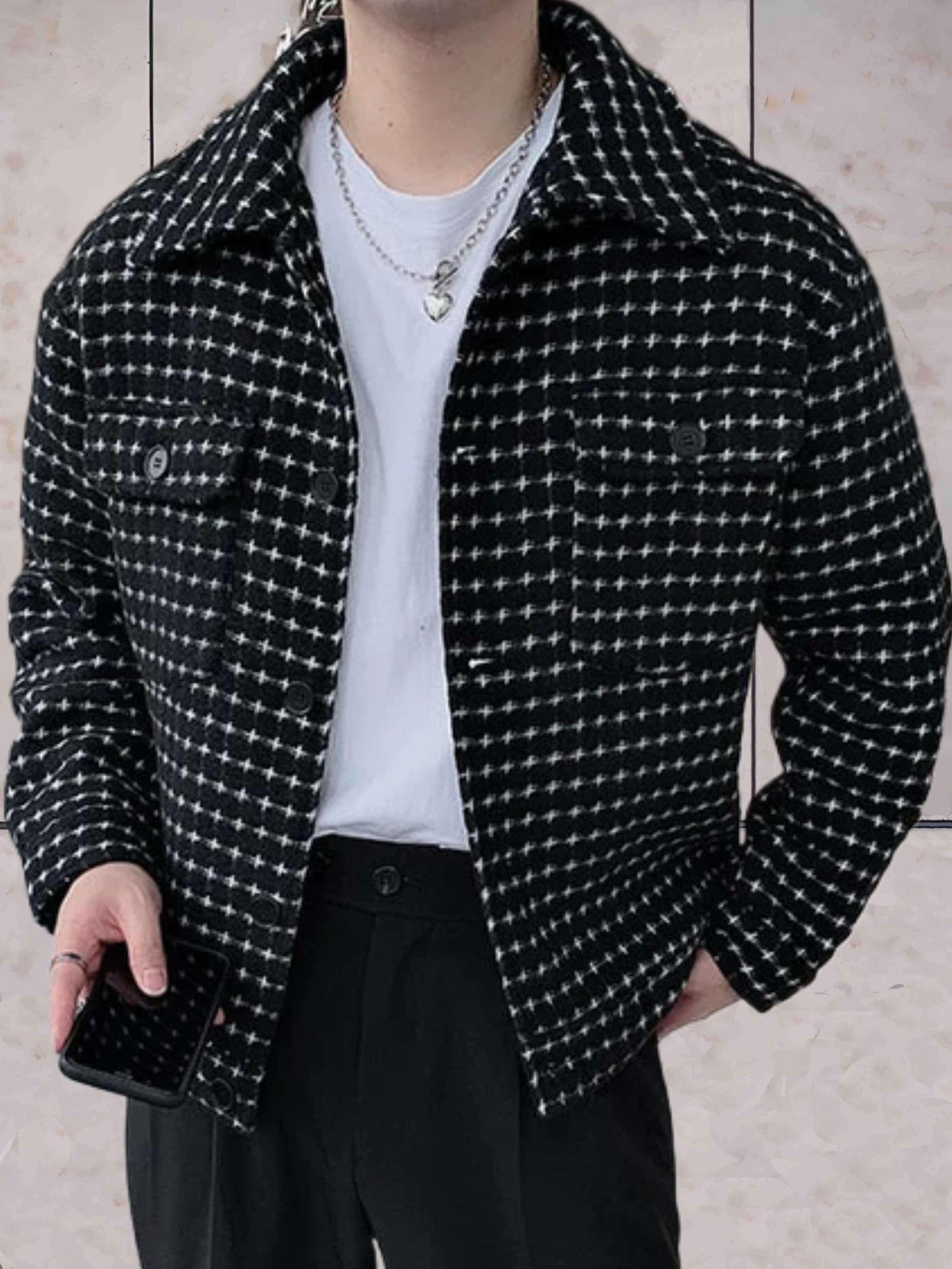 Damjacka Modern Passform med Polka-Dot Detaljer 100% Polyester-1