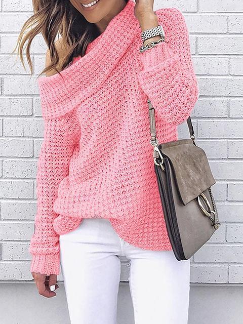 Dam Tröja Elegant Design Mjuk Bomull Polyester 1