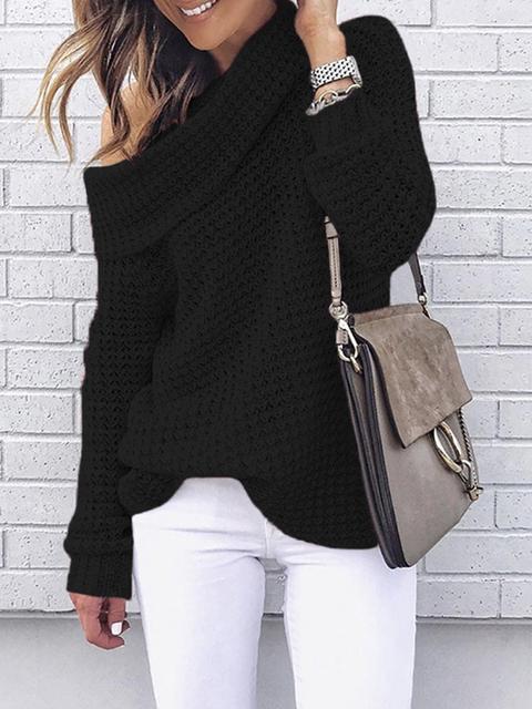 Dam Tröja Elegant Design Mjuk Bomull Polyester 3