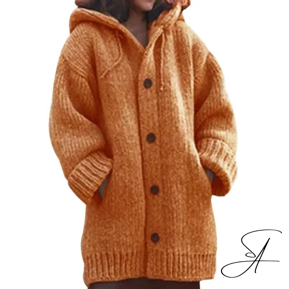 Variant image for Dam Höstkardigan Med Huva Stickad Akryl-41