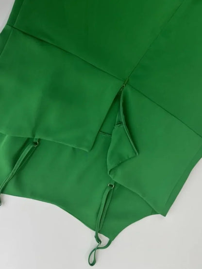 Kvinnors A-linjeformad Aftonklänning Spaghettirem Polyester Rynkor-4