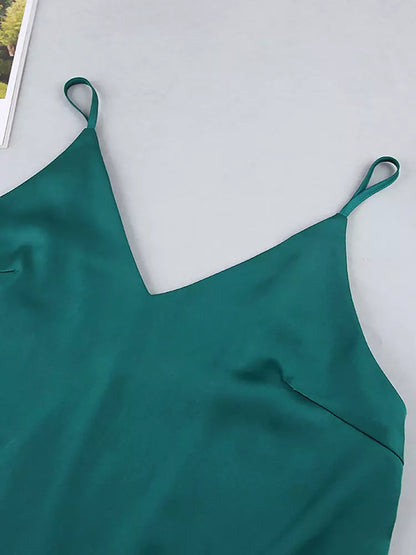 Dam Nattkläder Palazzo Byxor Spaghetti Rem Polyester Elastan-3