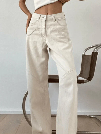 Herr Baggy Jeans Vintage Look Rak Passform i 100% Bomull-4