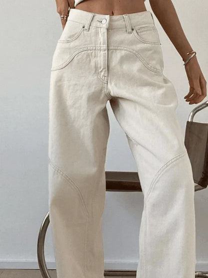 Herr Baggy Jeans Vintage Look Rak Passform i 100% Bomull-5