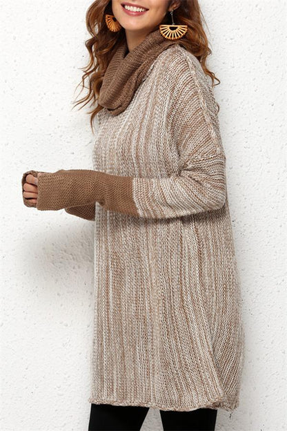 Stickad Dam Turtleneck Tröja Avslappnad Polyester 6