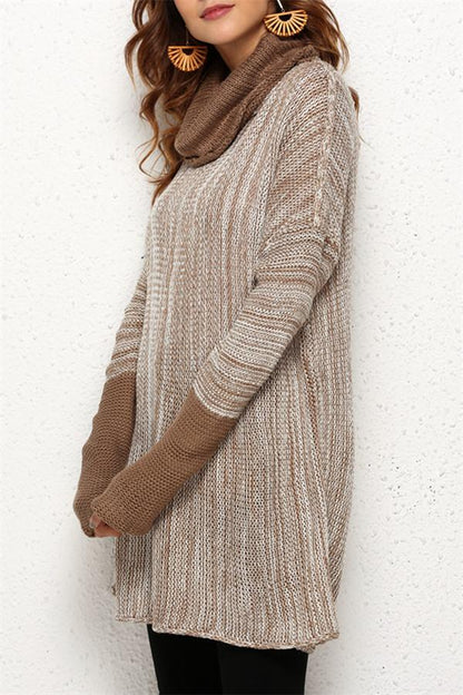 Stickad Dam Turtleneck Tröja Avslappnad Polyester 4