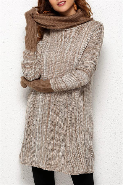 Stickad Dam Turtleneck Tröja Avslappnad Polyester 2