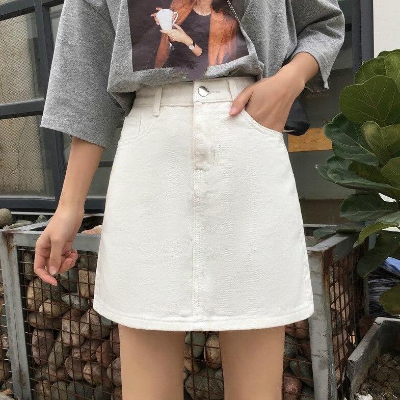 Dam Jeanskjol A-linjeformad Denim-4