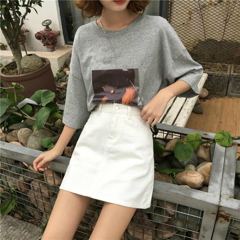 Dam Jeanskjol A-linjeformad Denim-3