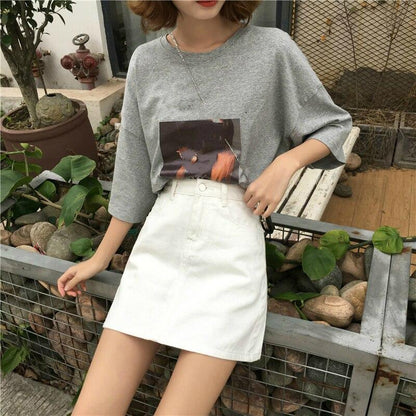 Dam Jeanskjol A-linjeformad Denim-3