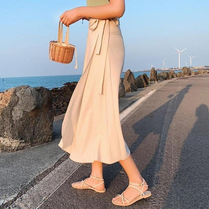 Variant image for Kvinnor Midirock Dekorativ Knytning Högkvalitativt Tyg-3