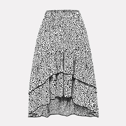 Dam Midirock Asymmetrisk Hem A-linjeformad Polyester-2