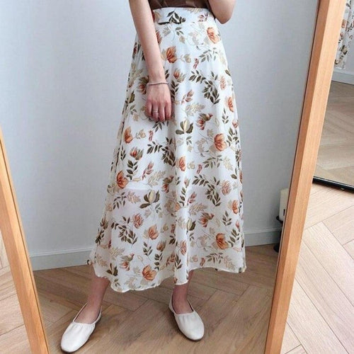 Dam Midirock Blommönster Flammig Polyester 1