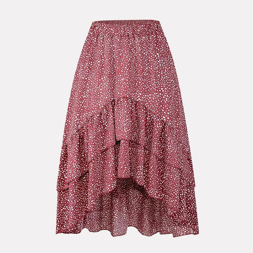 Dam Midirock Asymmetrisk Hem A-linjeformad Polyester-1