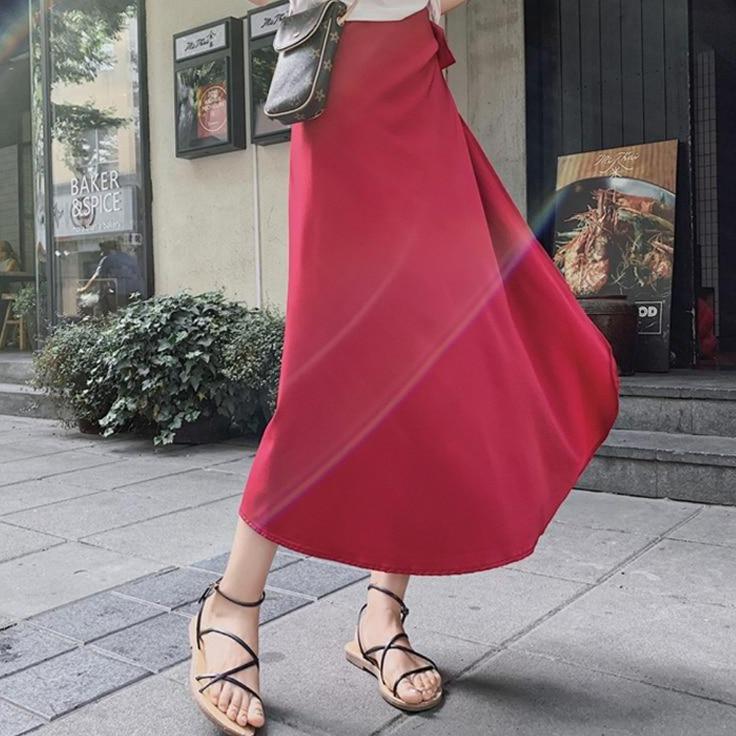 Variant image for Kvinnor Midirock Dekorativ Knytning Högkvalitativt Tyg-8