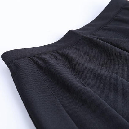 Kvinnors Minikjol Gotisk Stil med Veck och Dekorativa Tryck i Svart Polyester 3