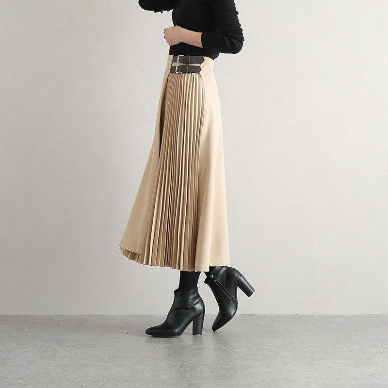 Dam Veckad Kjol Med Smidig Midja Polyester 6